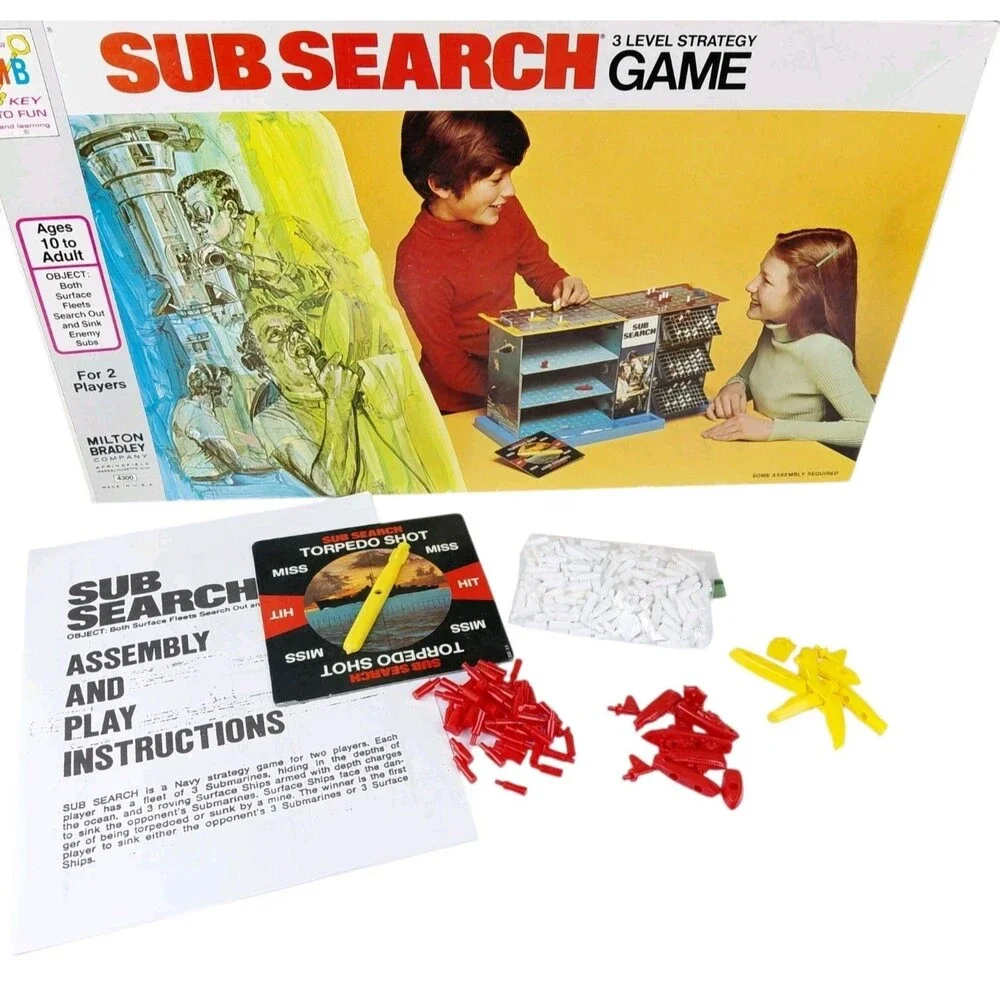 Milton Bradley Sub Search 3 Level Family Board Game Complete Vtg 1973